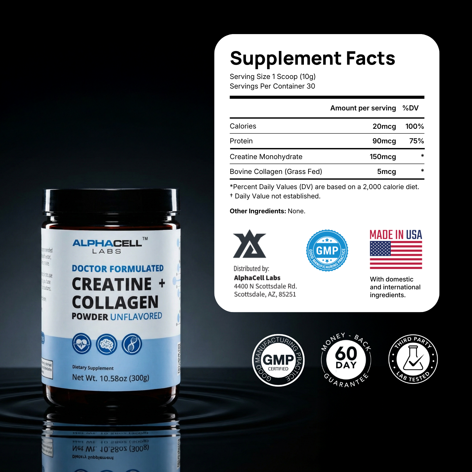 Creatine & Collagen - 10.58 oz. (300 g) 30 Servings
