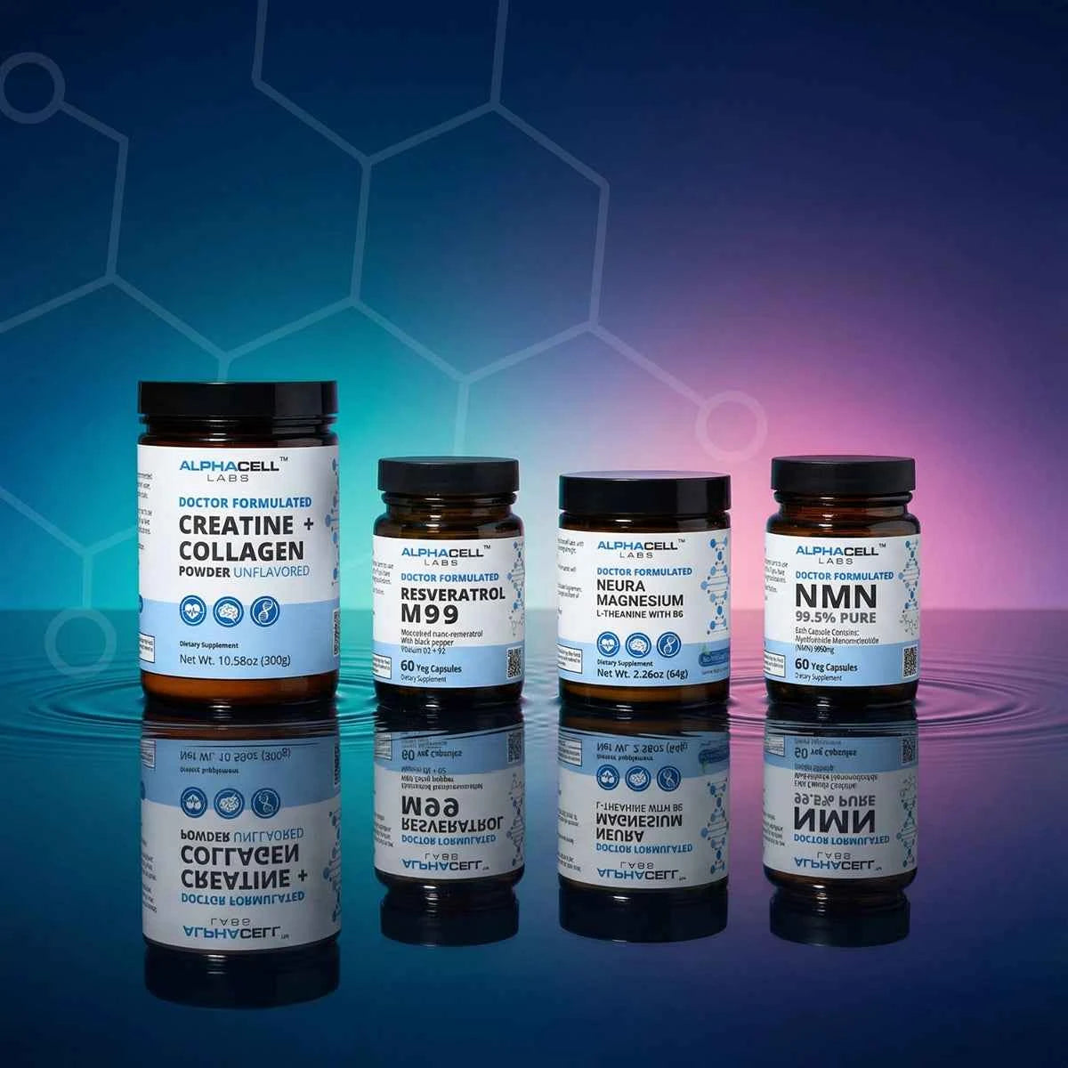 AlphaCell Labs Total Vitality Stack Supplement Capsules and Powder Bundle