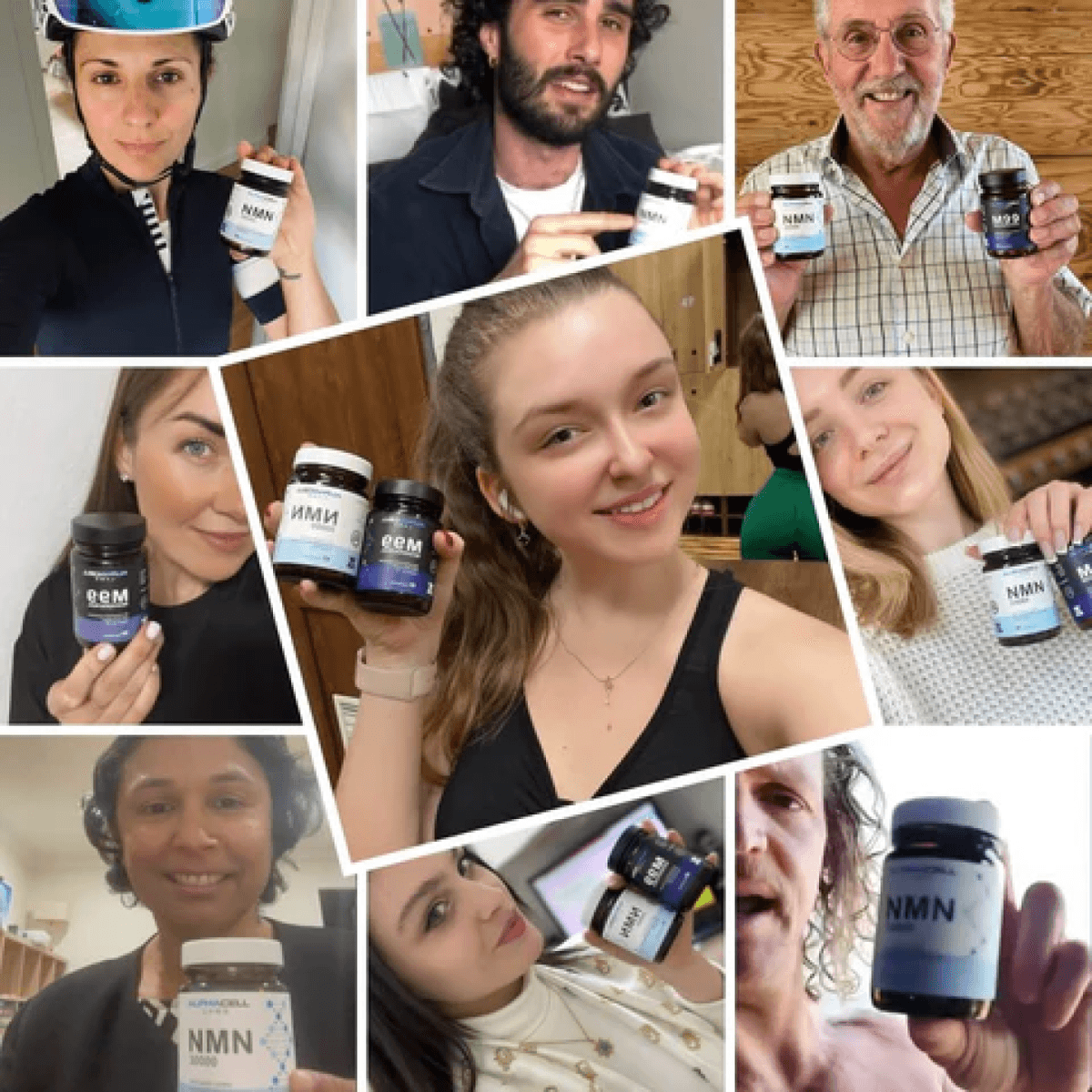 AlphaCell Labs customers holding their supplements