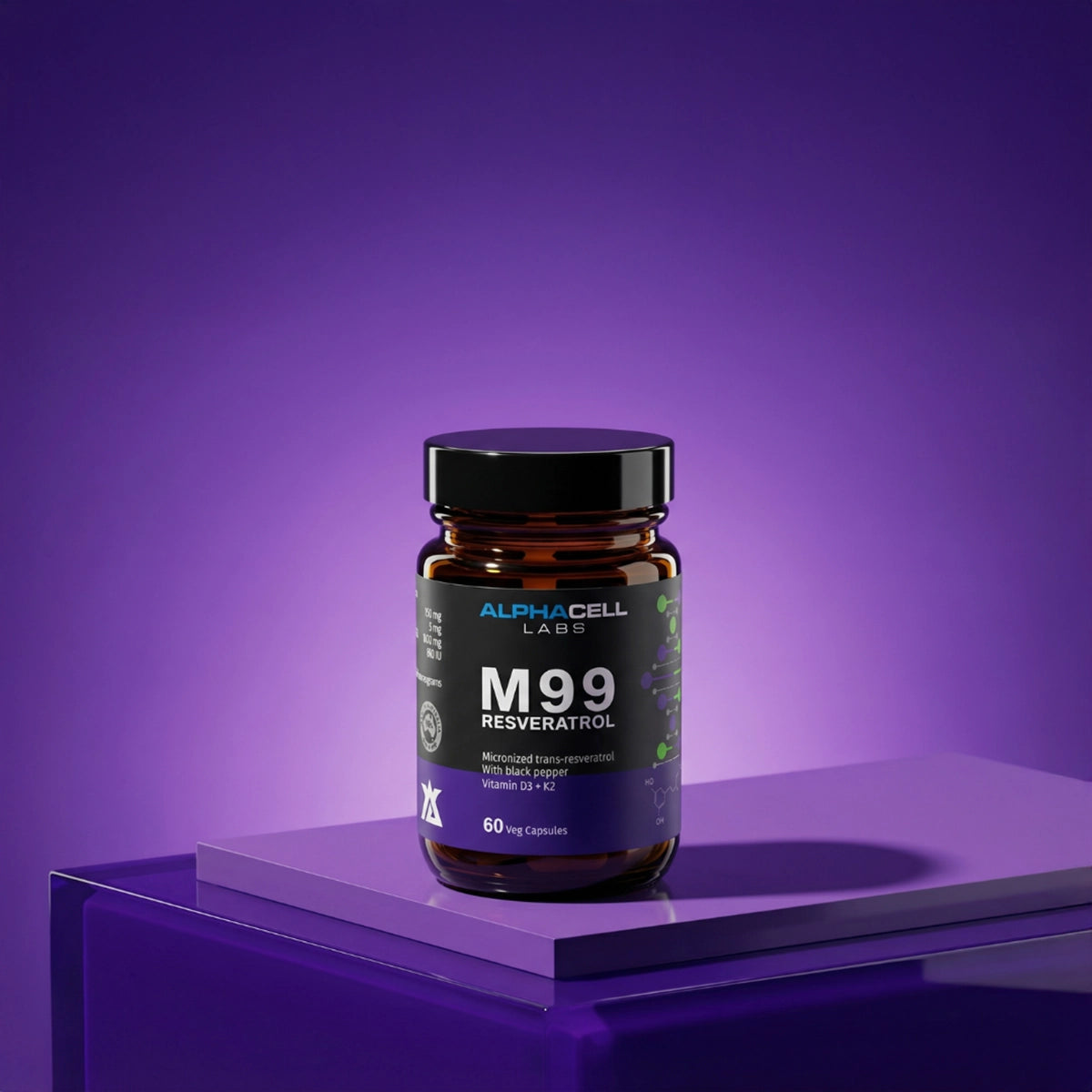 Micronized Resveratrol - 99% Pure, Micronized, Transresveratrol, With Black Pepper, D3 and K2