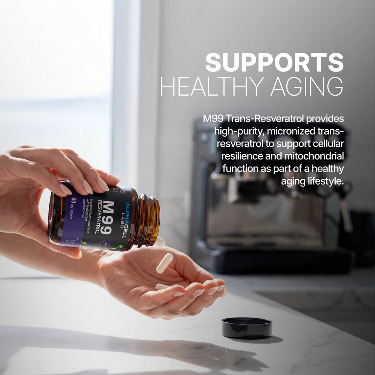 Micronized Resveratrol (99% Pure) Transresveratrol, With Black Pepper, D3 and K2