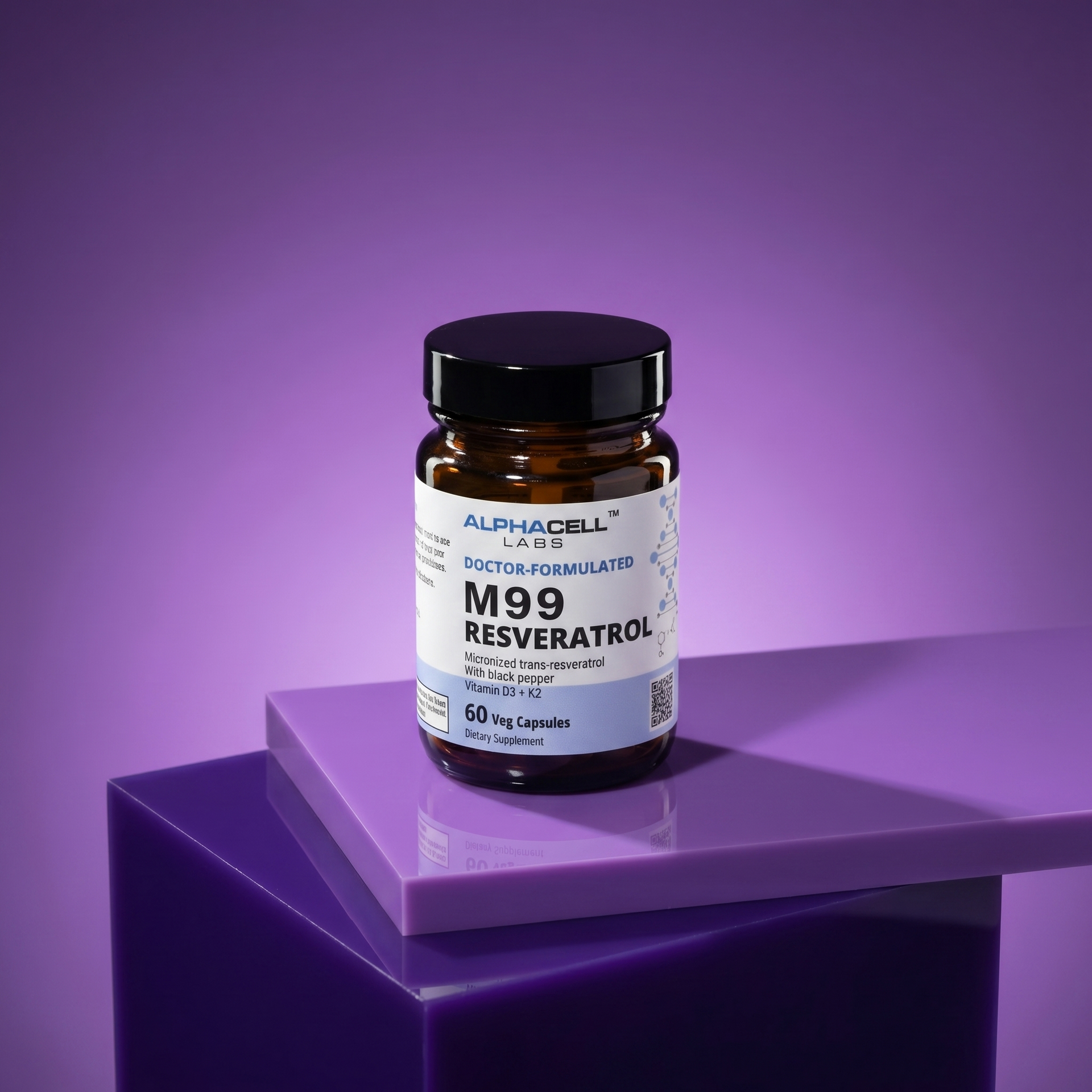 Micronized Resveratrol (99% Pure) Transresveratrol, With Black Pepper, D3 and K2