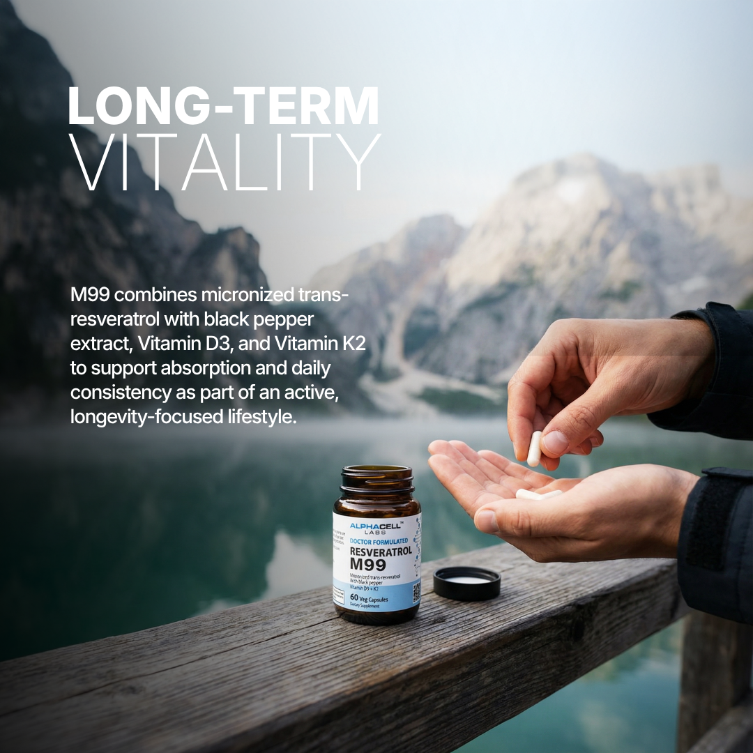 Micronized Resveratrol (99% Pure) Transresveratrol, With Black Pepper, D3 and K2
