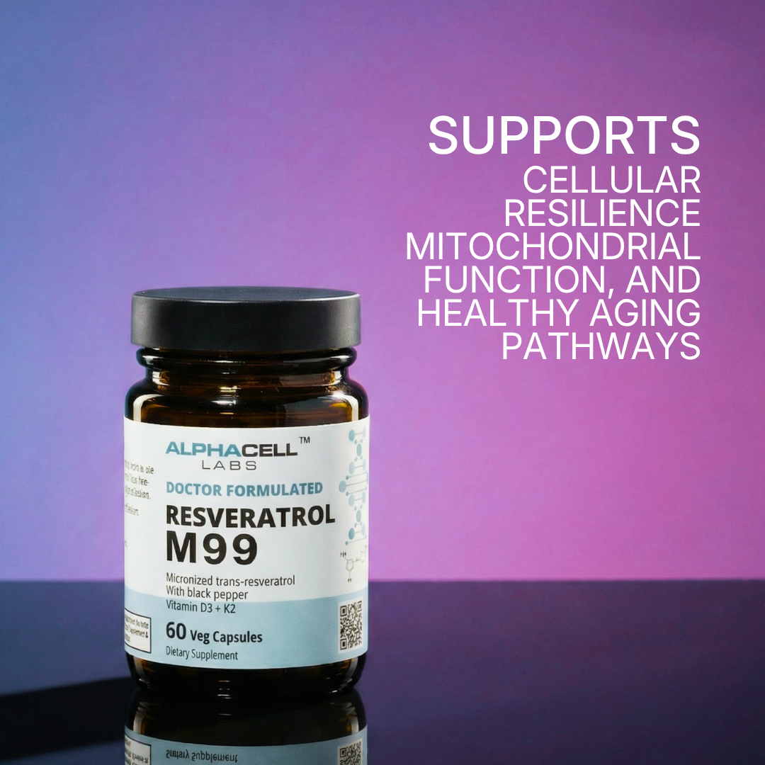 Micronized Resveratrol (99% Pure) Transresveratrol, With Black Pepper, D3 and K2 - AlphaCell Labs