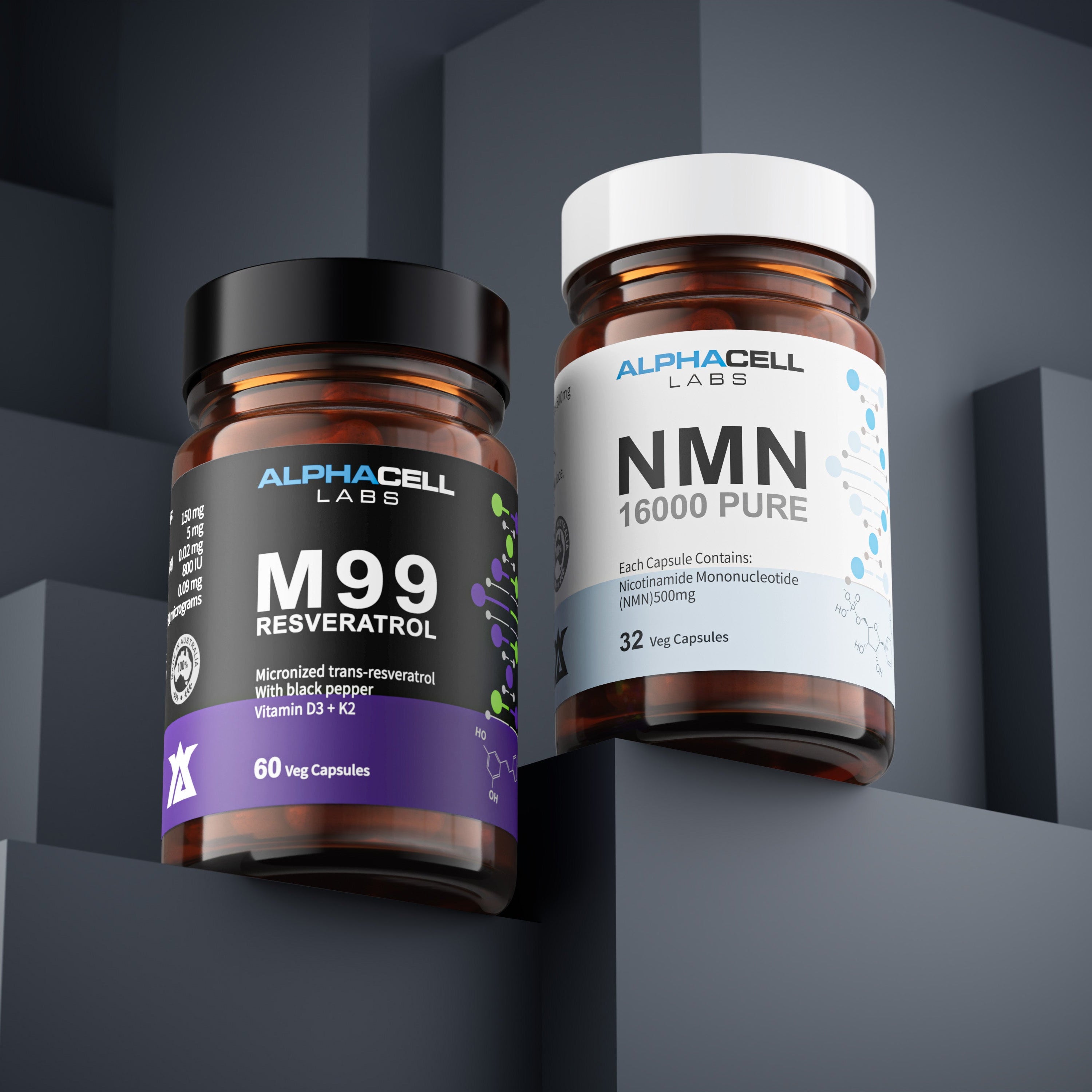 Micronized Resveratrol - 99% Pure, Micronized, Transresveratrol, With Black Pepper, D3 and K2