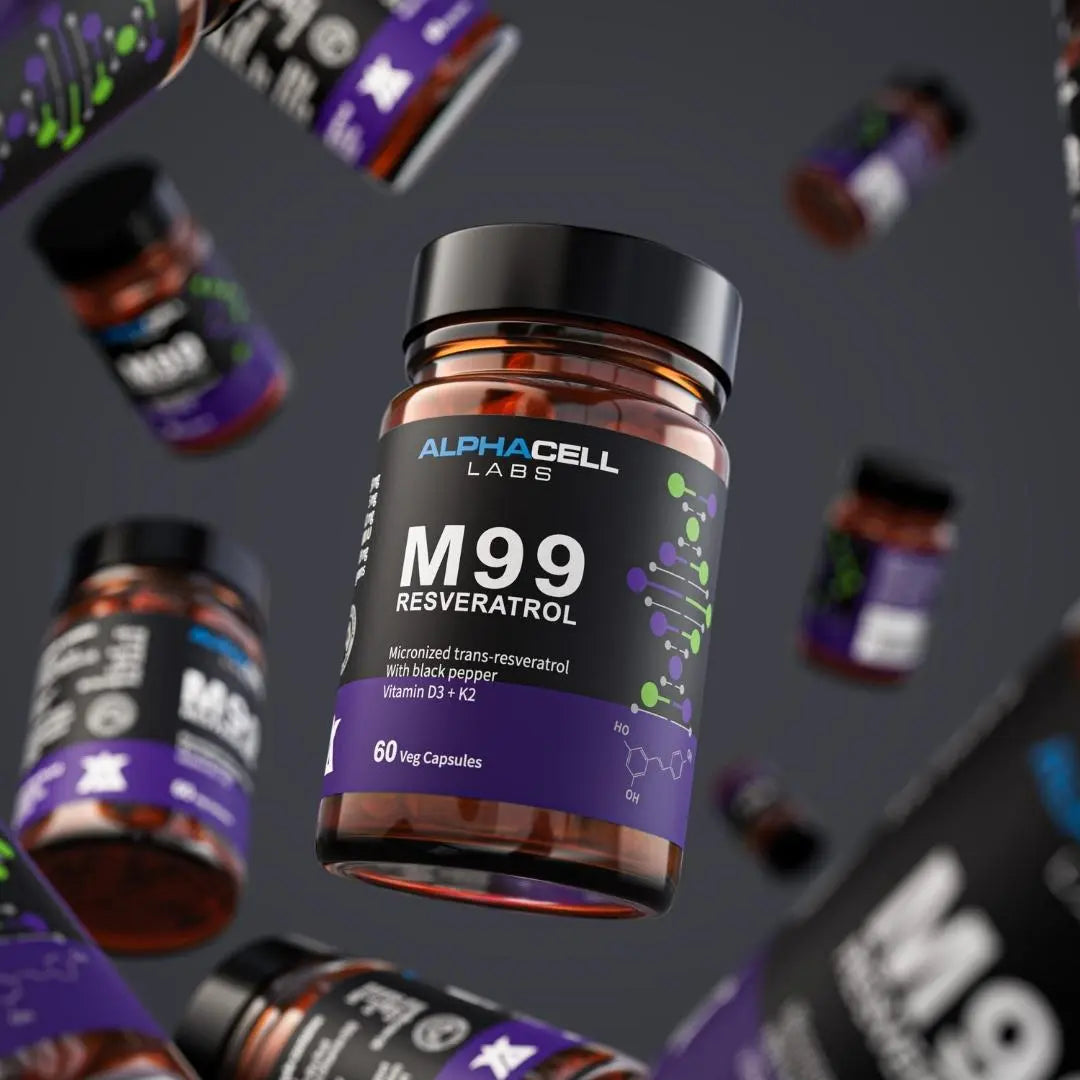 Micronized Resveratrol - 99% Pure, Micronized, Transresveratrol, With Black Pepper, D3 and K2 AlphaCell Labs