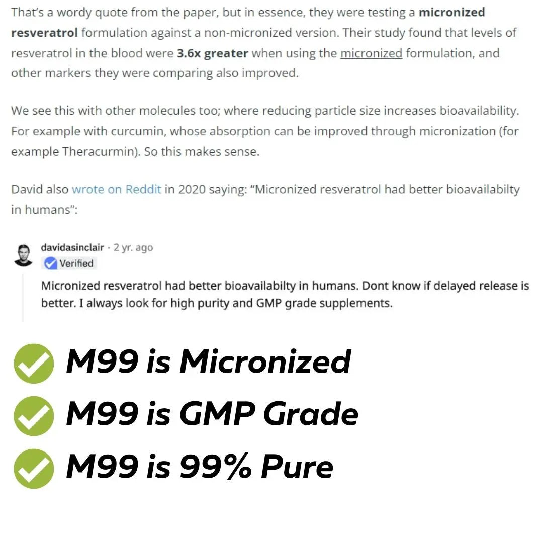 Micronized Resveratrol - 99% Pure, Micronized, Transresveratrol, With Black Pepper, D3 and K2 AlphaCell Labs